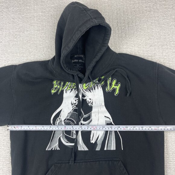 Billie Eilish Hoodie Mens M Black Sweatshirt Pullover Anime Drawstring Y2K - Picture 11 of 16